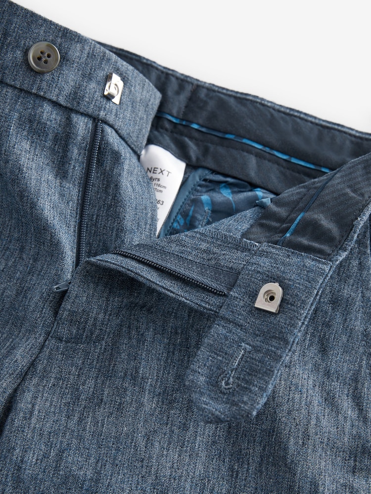 Blue Linen Blend Suit Trousers (12mths-16yrs) - Image 3 of 3