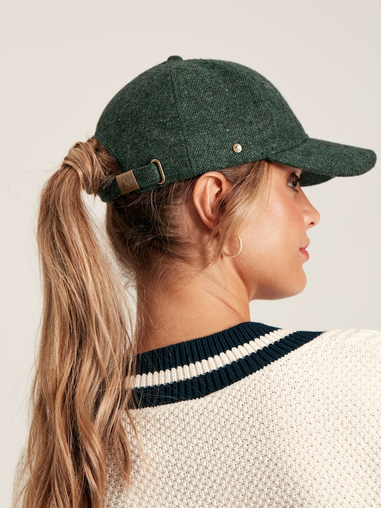 Joules Green Tweed Baseball Cap - Image 2 of 5