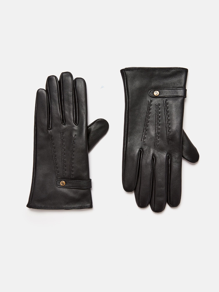Joules Black Leather Gloves - Image 1 of 3
