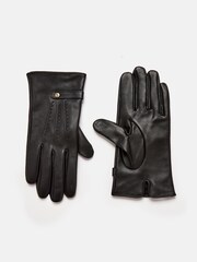 Joules Black Leather Gloves - Image 2 of 3