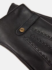 Joules Black Leather Gloves - Image 3 of 3