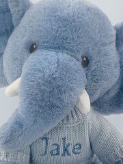 Babyblooms Blue Personalised Elephant Soft Toy with Stripe Pyjamas - Image 3 of 4