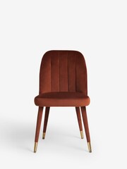 Set of 2 Soft Velvet Rust Brown Harper Upholstered Leg Dining Chairs - Image 2 of 7
