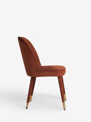 Set of 2 Soft Velvet Rust Brown Harper Upholstered Leg Dining Chairs - Image 5 of 7