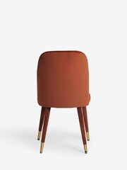 Set of 2 Soft Velvet Rust Brown Harper Upholstered Leg Dining Chairs - Image 6 of 7