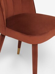 Set of 2 Soft Velvet Rust Brown Harper Upholstered Leg Dining Chairs - Image 7 of 7