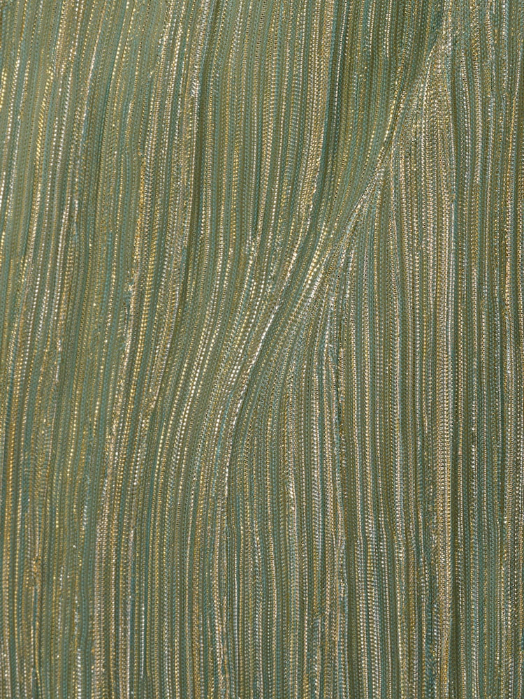 Adrianna Papell Green Metallic Crinkle Midi Dress - Image 6 of 6 Adrianna Papell Green Metallic Crinkle Midi Dress - Image 6 of 6