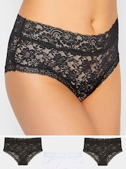 Long Tall Sally Black Floral Lace Shorts 3 Pack - Image 1 of 4