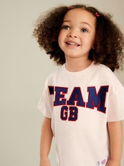 Pink/Blue 100% Cotton Team GB T-Shirt and Cycle Shorts Set (3mths-7yrs) - Image 4 of 8