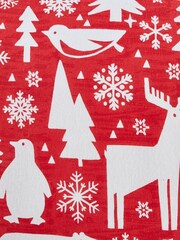 Fusion Red Christmas Arctic Animals 100% Cotton Duvet Cover and Pillowcase Set - Image 3 of 5