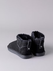 Lakeland Leather Black Ladies Sheepskin Mini Boot Slippers - Image 3 of 5