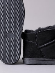 Lakeland Leather Black Ladies Sheepskin Mini Boot Slippers - Image 4 of 5