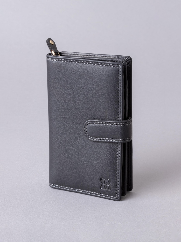 Lakeland Leather Black Medium Leather Tab Purse - Image 1 of 5