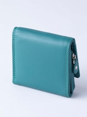 Lakeland Leather Teal Green Small Flapover Purse - Image 2 of 5