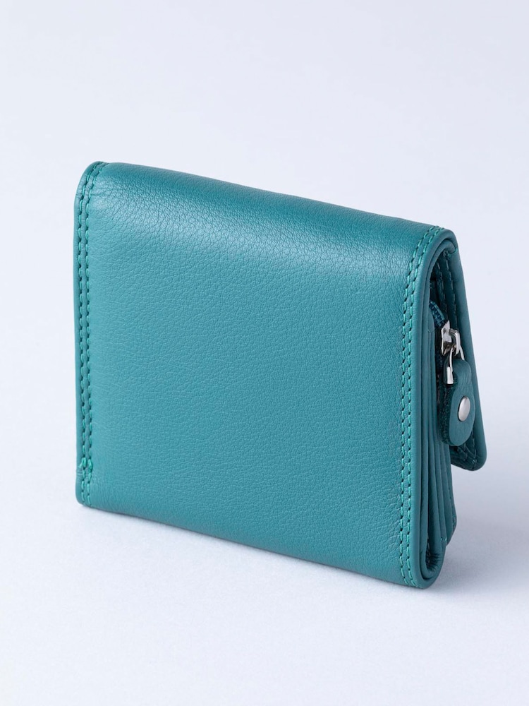 Lakeland Leather Teal Green Small Flapover Purse - Image 2 of 5