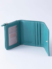 Lakeland Leather Teal Green Small Flapover Purse - Image 4 of 5