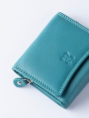 Lakeland Leather Teal Green Small Flapover Purse - Image 5 of 5