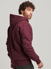 Superdry Burgundy Marl Essential Borg Lined Zip Hoodie - Image 6 of 9