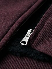 Superdry Burgundy Marl Essential Borg Lined Zip Hoodie - Image 8 of 9