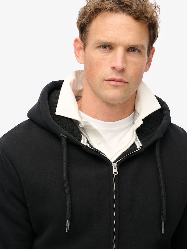 Bluza Superdry Essential z kapturem, zamkiem i podszewką ze sztucznego kożuszka - Image 3 of 7
