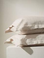 Truly Grey 100% Linen Oxford Pillow Cases - Image 1 of 3