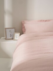 Truly Blush Pink Linen Duvet Cover - Image 1 of 3