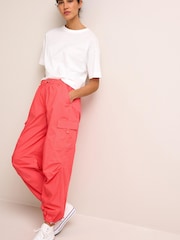 Bright Pink Parachute Cotton Cargo Trousers - Image 1 of 5