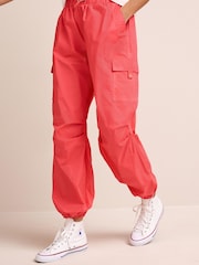 Bright Pink Parachute Cotton Cargo Trousers - Image 2 of 5