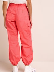Bright Pink Parachute Cotton Cargo Trousers - Image 3 of 5