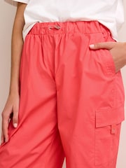 Bright Pink Parachute Cotton Cargo Trousers - Image 4 of 5
