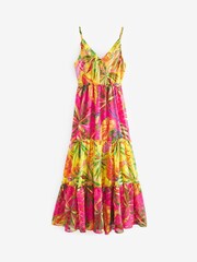 Pink/Yellow Print Maxi Tiered Ruffle Dress - Image 5 of 5