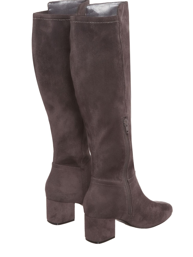 M&Co Grey Knee High Heeled Boots - Image 3 of 3