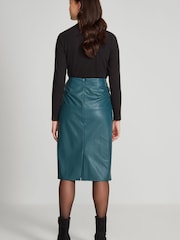 M&Co Green PU Pencil Skirt - Image 2 of 5