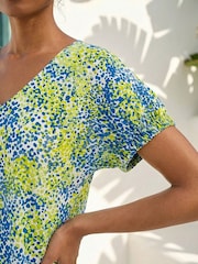 Roman Green Abstract Spot Print Pleat Front Top - Image 4 of 4