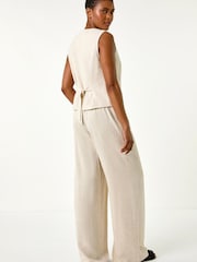 Roman Natural Linen Blend Button Through Waistcoat - Image 3 of 5