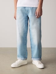 Blue Bleach Wide Fit Stretch Jeans (3-16yrs) - Image 1 of 4
