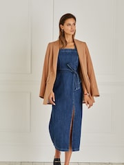 Mittelblau - Denim-Midikleid mit Knopfdetail - Bild 1 von 5