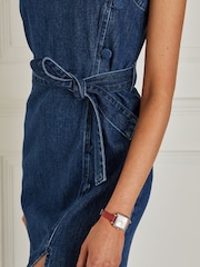 Mittelblau - Denim-Midikleid mit Knopfdetail - Bild 4 von 5