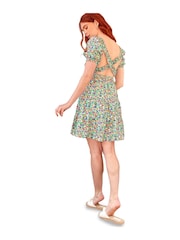 Chi Chi London Green One Shoulder Floral Asymmetric Hem Midi Dress - Image 2 of 5