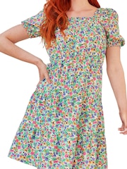 Chi Chi London Green One Shoulder Floral Asymmetric Hem Midi Dress - Image 5 of 5
