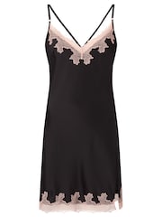 Ann Summers Black Sorella Satin Chemise Slip Nightie - Image 4 of 4
