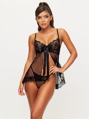 Ann Summers Black Bon Babydoll And Thong Mesh Set - Image 1 of 4