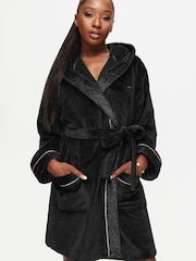 Ann Summers Black Signature Sparkle Soft Fluffy Robe Dressing Gown - Image 1 of 5