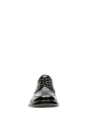 Clarks Black Dark Standard Fit (F) Leather Un Aldric Park Shoes - Image 5 of 7