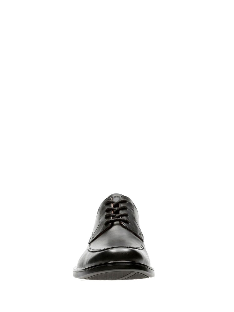 Clarks Black Dark Standard Fit (F) Leather Un Aldric Park Shoes - Image 5 of 7