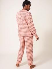 White Stuff Pink Nightsky Woven Pyjama Shirt - Image 2 of 6