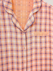 White Stuff Pink Nightsky Woven Pyjama Shirt - Image 4 of 6