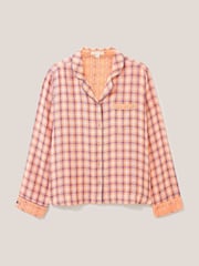 White Stuff Pink Nightsky Woven Pyjama Shirt - Image 5 of 6