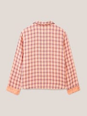 White Stuff Pink Nightsky Woven Pyjama Shirt - Image 6 of 6