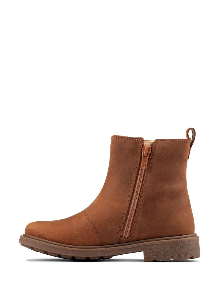 Clarks Brown Multi Fit Leather Astrol Orin Boots - Image 2 of 7